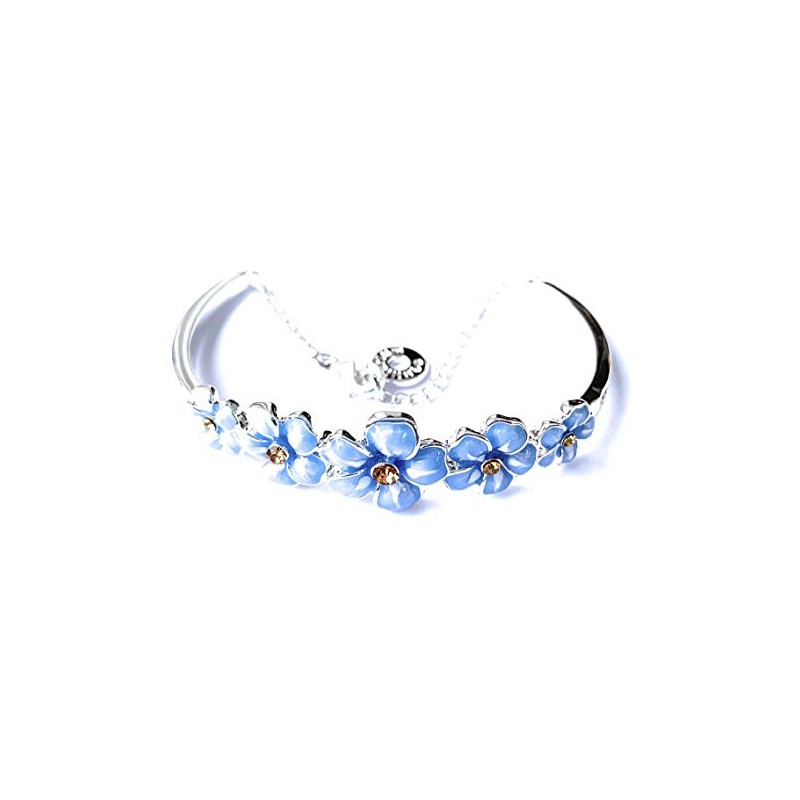 Equilibrium Jewellery Silver Plated Forget Me Not Flower Pretty Bangle