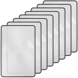 SOFPLATE 8Pcs 3X Fresnel Magnifying Lens Reading Magnifier Bookmark 7.1 x 4.8 Inch Rectangle Large Clear Optical Lens Full Page Bookmark Sheets for Book Vision Reading Jewelry Inspection Collector