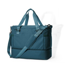 Weekender Bags for Women, Travel Duffel with Shoe Compartment, Carry On Gym Duffle Bag with Wet Pocket, Personal Item Overnight Tote Bag for Airlines, Peacock Blue