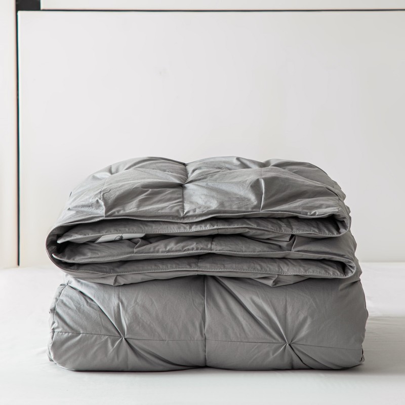 Pinch Pleat Down Feather Comforter, All Season Medium Warmth Ultra-Soft