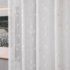 Miulee Sheer Voile Curtains, Floral Embroidery with Eyelets, Transparent