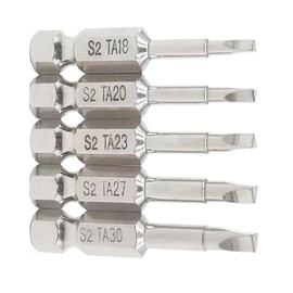 Shallho 5 Pcs 1/4 Inch Hex Shank Magnetic Triangle Screwdriver Bit TA1.8 TA2.0 TA2.3 TA2.7 TA3.0 Length 50 mm