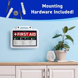First Aid Kit for Business, Wall Mountable & Portable with Hard Case, OSHA Compliant for Businesses, Office, Restaurants, Work Vehicles, Retail & Service Spaces - 200 Piece - Medium