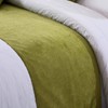 OSVINO Solid Bed Runner Chenille Soft No Fading Modern Bedding