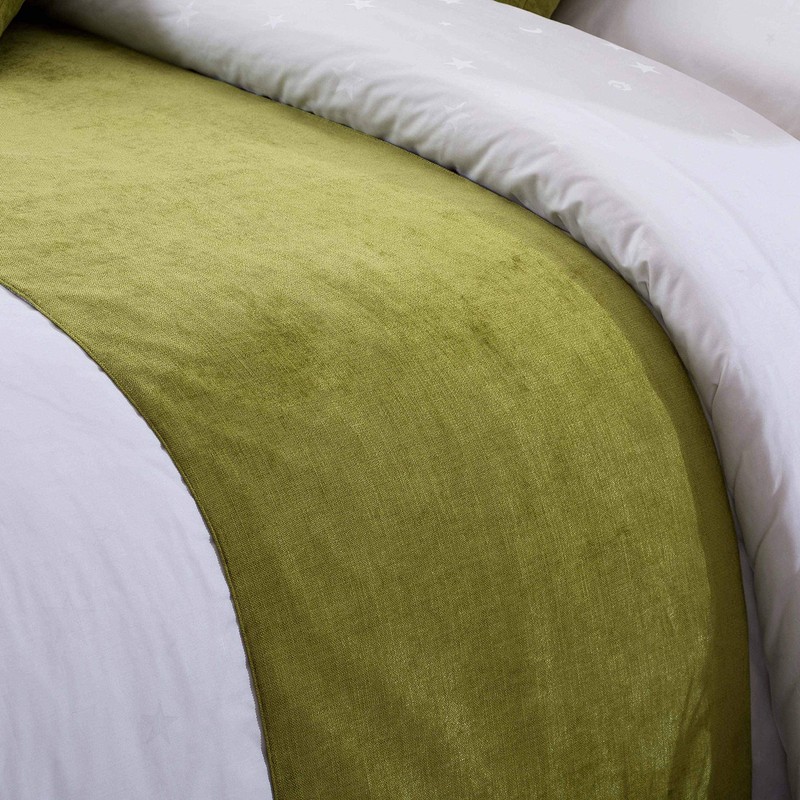 OSVINO Solid Bed Runner Chenille Soft No Fading Modern Bedding