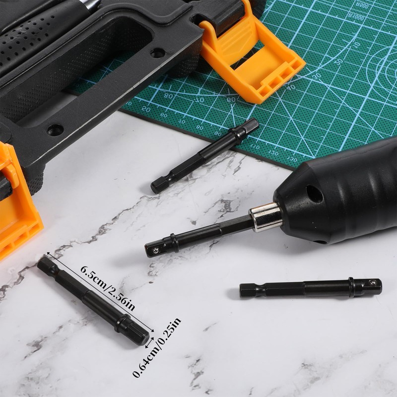 6-Piece Socket Adapter, Socket Adapter Set, 1/4 Inch Hex Adapter,