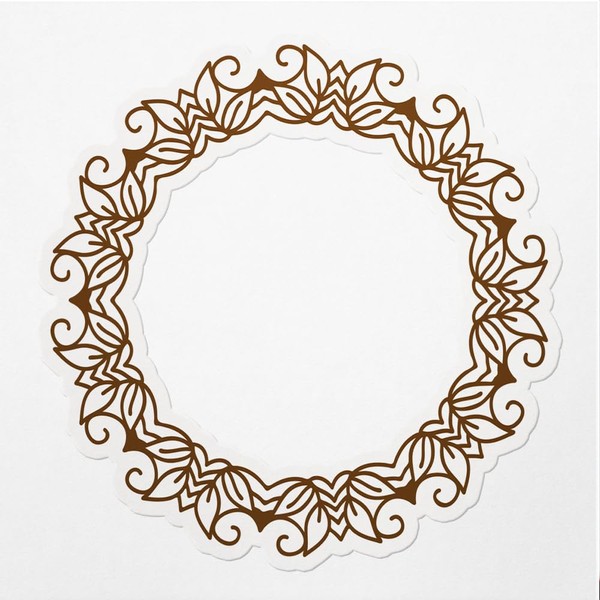 Decal Stickers of Leaves Patterns Frame Premium Indoor (No Waterproof)