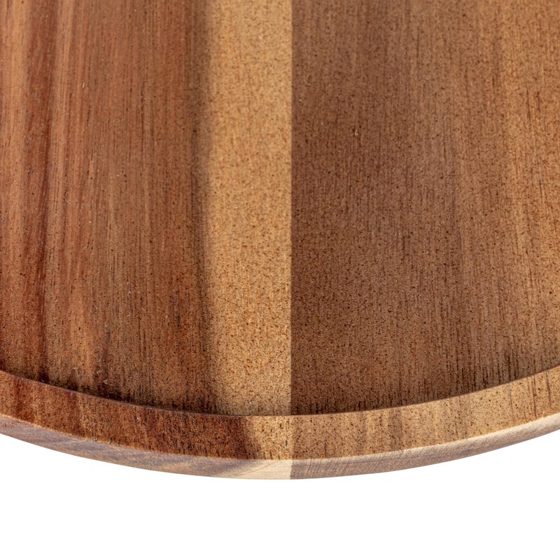 Creative Co-Op 12 Inches Round Acacia Wood Pedestal with Fluted