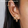 3Pairs Gold Hoop Earrings Set for Women 14K Gold Plated