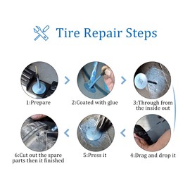 Auto Tubeless Tire Tyre Puncture Repair Wired 6mm Mushroom Plug Patch, Pack of 24