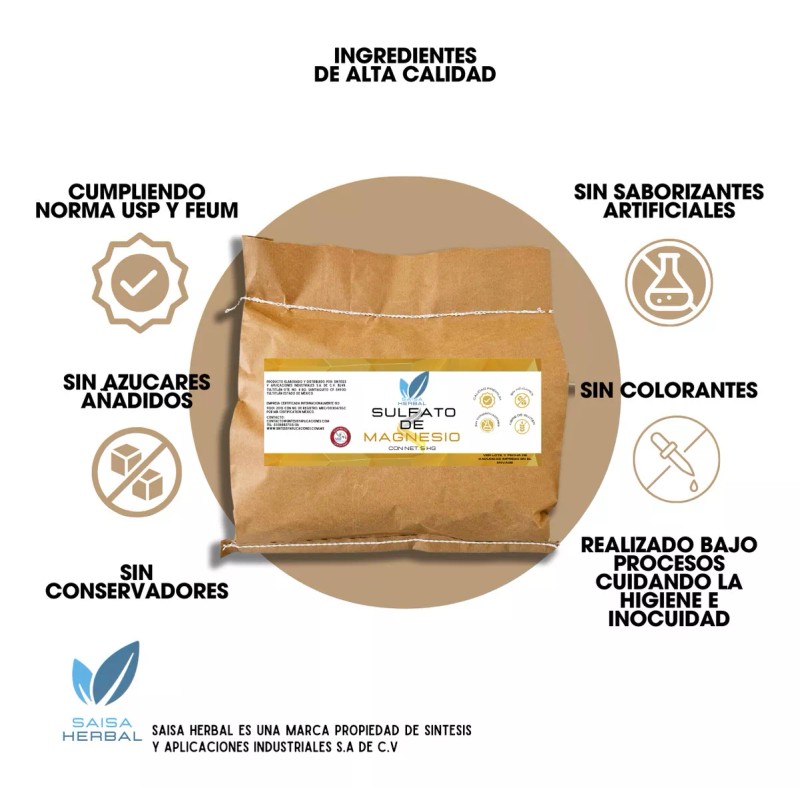 SAISA HERBAL SAISA HERBAL Sulfato De Magnesio 5 Kg Sal