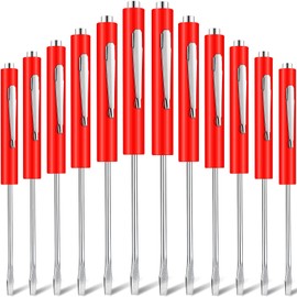 Shimeyao 20 Pcs Pocket Screwdriver Bulk Mini Clips Pocket Screwdriver Magnetic Slotted Screw Driver Screwdriver with Magnet for Mechanical Electrician Technician(Red)
