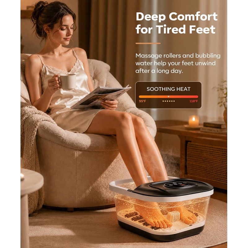 Collapsible Foot Soaking Tub with Heat, Pedicure Foot Spa Bath