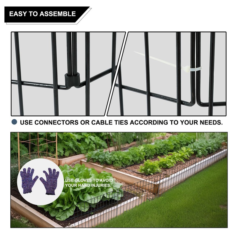 confote 24"x15" No Dig Animal Barrier Fence, 10 Pack Black