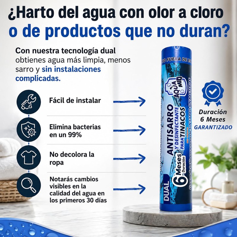 Sistema antisarro para tinaco AquaMid 5 unidades – 6 meses