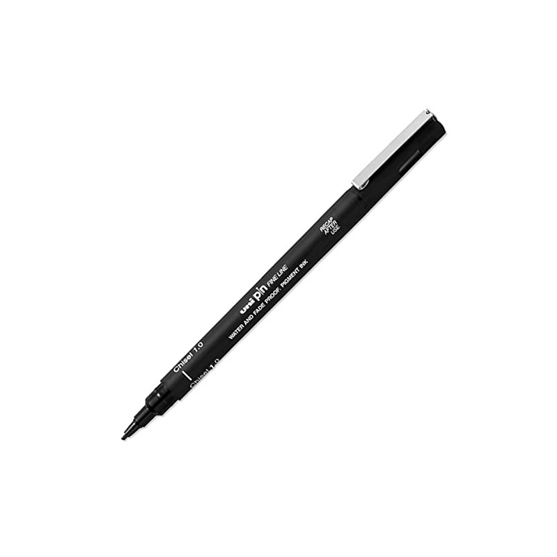 Uni Pin Fineliner Drawing Pens - Chisel Nibs - Black