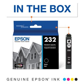 Epson 232 Claria Ink Cartucho Negro de Capacidad estándar (T232120-S) Funciona con Workforce WF-2930, WF-2950, Expression XP-4200, XP-4205