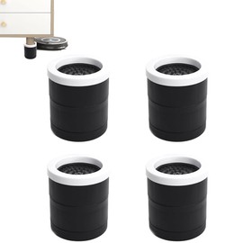 Desk Height Adjustment Bed Leg Lifter Table Set of 4 x 3.5 inches (9 cm) Leg Raise x Inner Diameter 2.4 - 3.1 inches (6 - 8 cm), Table, Sofa, Base, Washing Machine, Anti-Slip, Rubber Legs, Round