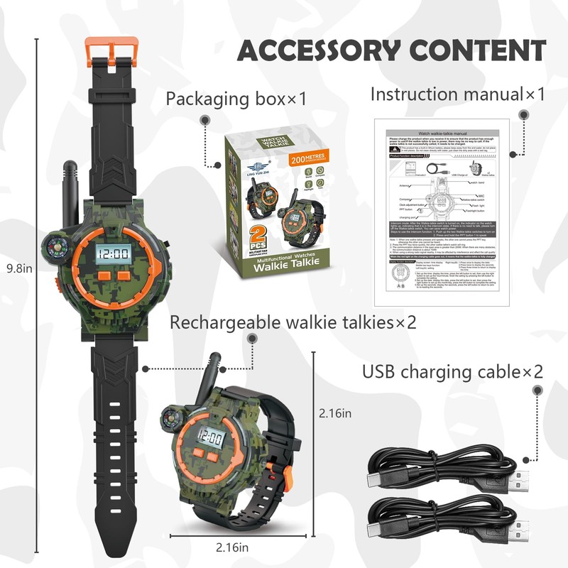 Rechargeable Walkie Talkies for Kids, Two-Way Radio Walky Talky with