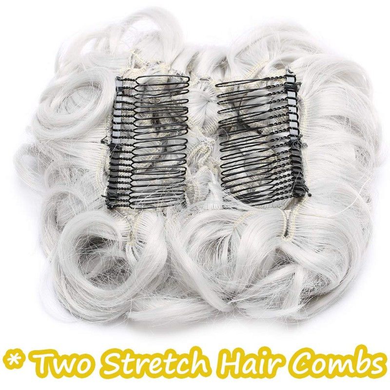 Silk-co Combs Hairpieces Hair Bun Scrunchy Scrunchie Updo Clip in