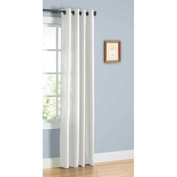 1 Piece Faux Silk Window Curtain Solid Panel Width 55"