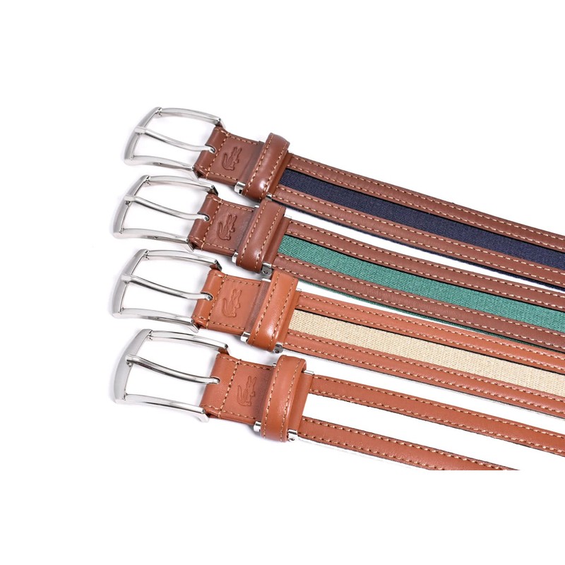 Lacoste LB71570 Men's Casual Belt with Cowhide Leather, navy