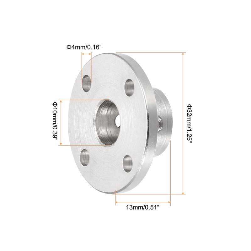 Rebower 10mm Rigid Flange Coupling Connector Motor Coupler (with Screw