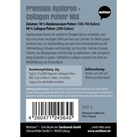 Wohltuer Hyaluronic Collagen Complex in Optimal Mixing Ratio 400 g