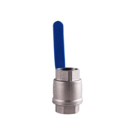 GCESSOIRY 304 Stainless Steel 1" Ball Valve with Blue Vinyl Handle, 1 Inch NPT Female x Female Thread, with Hex Nipple 1 Inch Male x 1 Inch Male Pipe Fitting, 1000 WOG