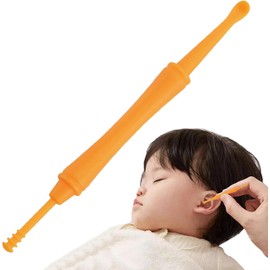 Orange Ear Wax Remover, Double Head Ear Wax, Ear Cleaners Tool, Ear Pick Earwax Removal, Reusable Ear Wax Removal Tool, Reusable Ear Wax Removal Tool, Comfortable Ear Pick Earwax Removal for Kids