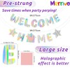 Iridescent Welcome Home Banner, Pre-Strung DIY Welcome Home Decorations