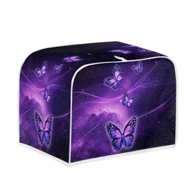 Talayituse Galaxy Butterfly Print 4 Slice Toaster Covers Dust Protection Bread Maker Covers Toaster Oven Cloth Cover Kitchen Accessories Washable Appliance Cover, M