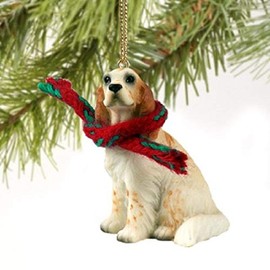 English Setter Miniature Dog Ornament - Orange Belton