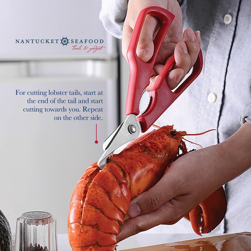 Nantucket Seafood Shears, Stainless Steel Crab and Lobster Scissors With