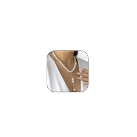 Stocking Stuffers Gifts for Women Layered Pearl Necklace for Women Gold Multilayer Pearl Choker Necklaces Paperclip Link Chain Necklace Jewelry Gift for Women