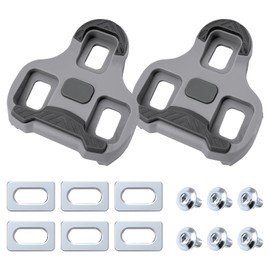 Fahrrad Cleats für Look Keo Grip - Pedalplatten Selbstsichernde Cleats für Klickpedale Rennrad, Kompatibel mit Look Keo Pedale, Grau 4,5°, Anti-Rutsch für Straßenradtouren und Trainingsfahrten (2 PCS)
