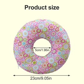 KBIBCK Ear Piercing Pillow, 9'' Donut Pillow Piercing Pillow, Doughnut Pillow for Ear Piercing, Pillow with Hole for Ear Guard Pillow, O-Shaped Pillow for Side Sleepers CNH Releasing Ear Pain (Pink)