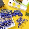 Sumind 36pcs Class of 2025 Glasses Black Gold Glitter Graduation