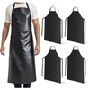 GoldPig 4 Pack Heavy Duty Lightweight Waterproof Rubber Vinyl Aprons,