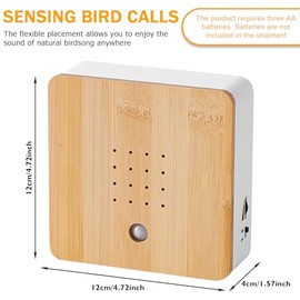 GOEDCH GOEDCH Moderne Vogelgezwitscher Box mit Wandhalterung: Naturger?usche Soundbox, Vogelgezwitscher Bewegungsmelder-Box, Entspannender Vogelgesang Waldatmosph?re fr Badezimmer Spa und Entspannung