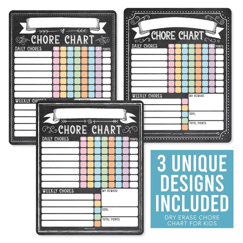 Hadley Designs Chore Charts Set of 3 for Multiple Kids:_Geo