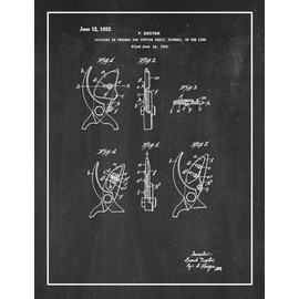 Scissors or Pruners for Cutting Fruit amd Flowers Patent Print Chalkboard with Border (5" x 7") M14262