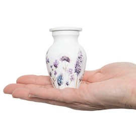 Always with Us Cremation Urns for Human Ashes Adult Female | Human Urn for Ashes for Women | Decorative for Cremation, Funeral, Burial, Home | Handcrafted Keepsake - Purple Flower