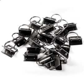 SPEEDWOX Key Fob Pliers and 20 Sets 1" Key Fob Hardware with Keychain Split Rings Webbing Fabric Strapping Wristlet Set Antique Black Glass Breaking Pliers Tools with Rubber Tips