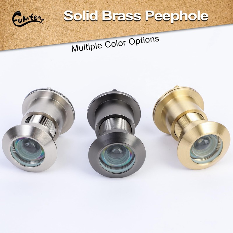 Eumtenr Door Viewer Peephole, Solid Brass 220 Degree HD Door
