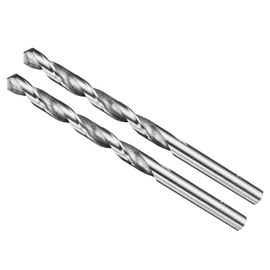 METALLIXITY Drill Bit (5mm) 2Pcs, 4241 High-Speed Steel Straight Shank Uncoated (Bright) 118° for Wood Plastic Iron Copper Aluminum Low Soft Metal
