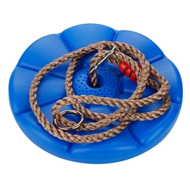 Children Swing Disc Toy Kids Round Rope Swings Outdoor Entertainment Activity（Blue Petals）