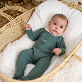 Auro Mesa Baby Infant Boy Girl Peter Pan Collar Knit Sweater Romper Outfit Clothes One-Piece Coverall Baby Clothing Jumpsuit