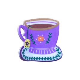 Novelty Coffee Cup Hair Clips,Cute Acetate Claw Clip for Women,Fashion Hair Clip,Purple