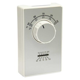TPI ET9SRTS Series ET9 Line Voltage, SPST Cool Only, Terminal, 50°-90°F, White